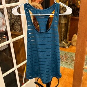 ZYIA Teal Striped Tank Top